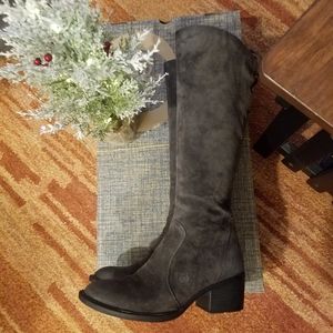 NWT!! BORN Felicia Suede Tall Boots - Dark Grey
